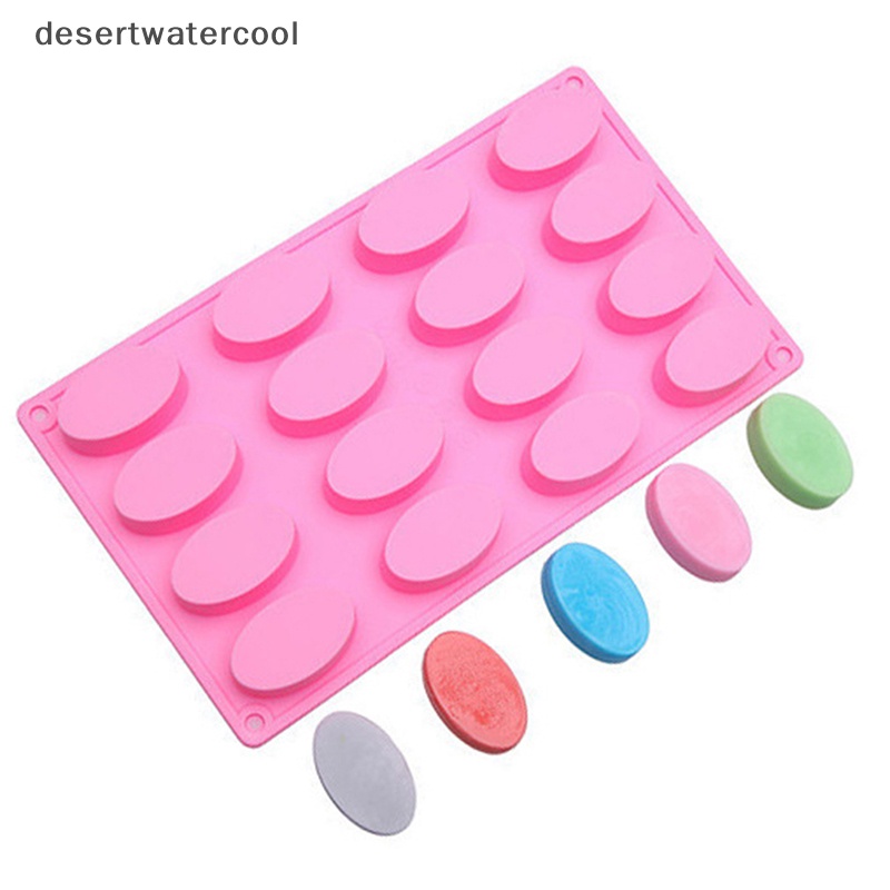 Deid 16 Cavity Bentuk Oval Cetakan Sabun Panggang Silicone Mold Tray Homemade Craft Martijn