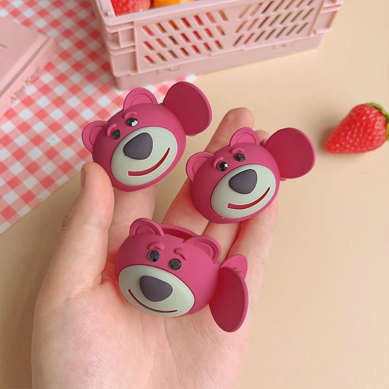 Strawberry Bear Anak-Anak Lucu Kecil Ambil Klip Klip Klip Rambut Artefak Ekor Kuda Tinggi