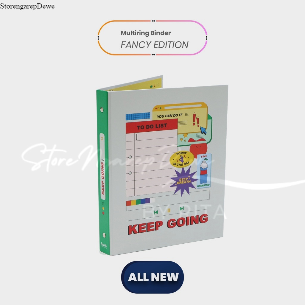 

Bantex Binder B5 25mm 26 Ring Fancy Keep Going 1328 51 original real seperti gambar