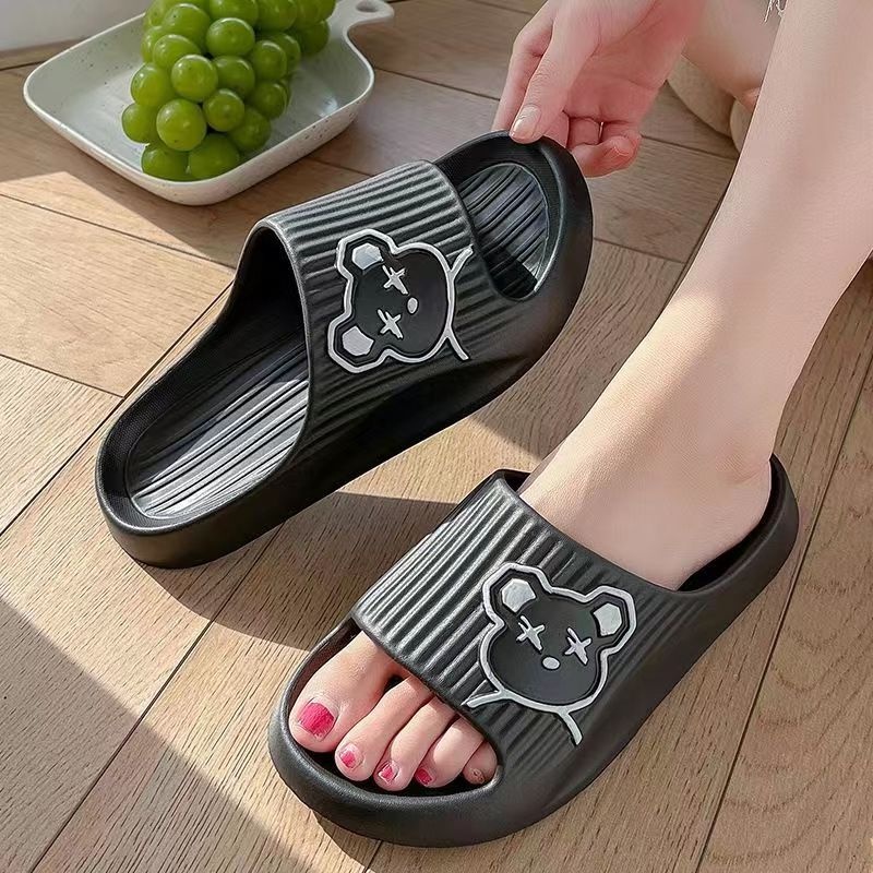 Grosir - S1092 Sandal Slipper Wanita / Sandal Motif Bear / Sandal Beruang / Sandal Slop Jelly Karet Model Bear