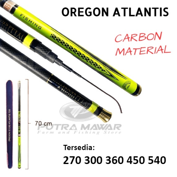 Joran Tegek Oregon Atlantis 270 300 360 450 540 630 720 5h Carbon Material Highly Sensitive Rod Atau