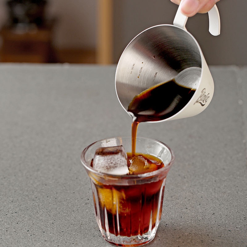 Gelas Espresso Single Spout Stainless Steel 120ml Dengan Skala Small Extraction Cup Measuring Jug