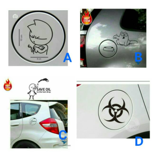 STIKER TANGKI BENSIN / TUTUP BENSIN MOBIL