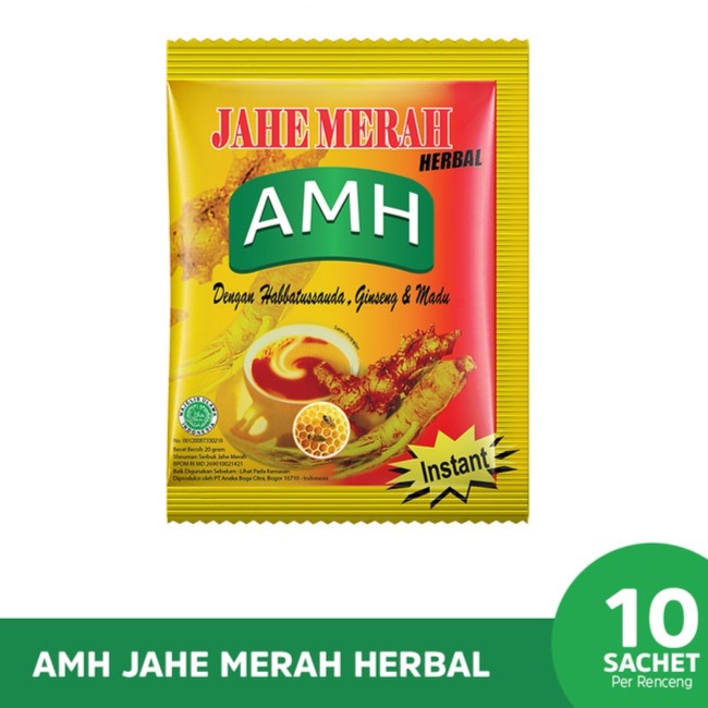 

AMH Jahe Merah SUPER plus Ginseng Habbatussauda 1 renceng isi 10 sachet ORIGINAL