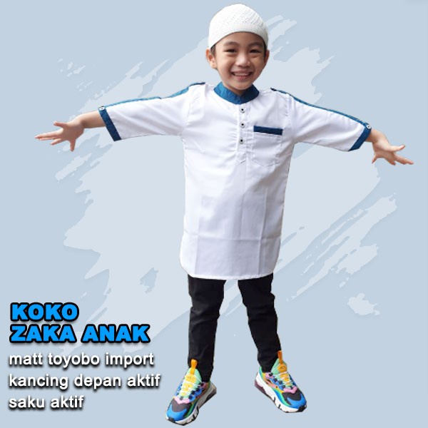 KOKO ZAKA ANAK Baju Koko Qurta Anak,Baju Koko Muslim Anak Model Terbaru