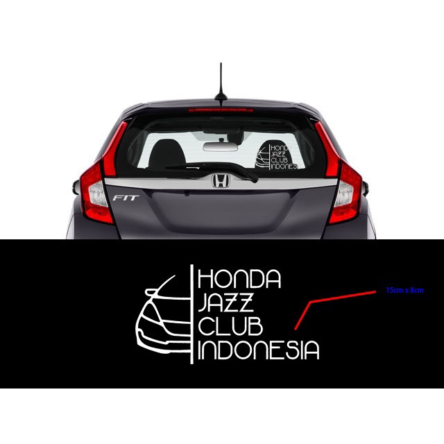 stiker kaca mobil honda jazz club indonesia