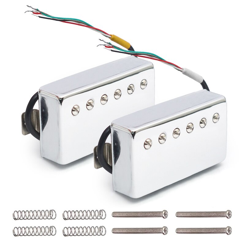 Alnico 2 Humbucker Guitar Pickup 4 Coil Cable 7.5k / 8.6k Coil Splitting dengan Brass Cover Alnico I