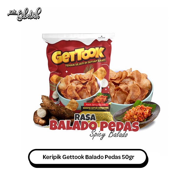 

Gettook Keripik Getuk Balado Pedas 50gr - Kripik Singkong Ketela