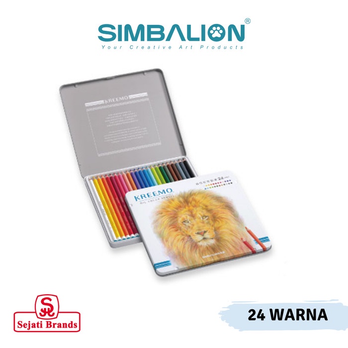 

SIMBALION Polycolor Kromos Pensil Warna Oil Color 24 Warna Kreemo Oil Color 24c/ Coloursoft Pencils Color Set 24
