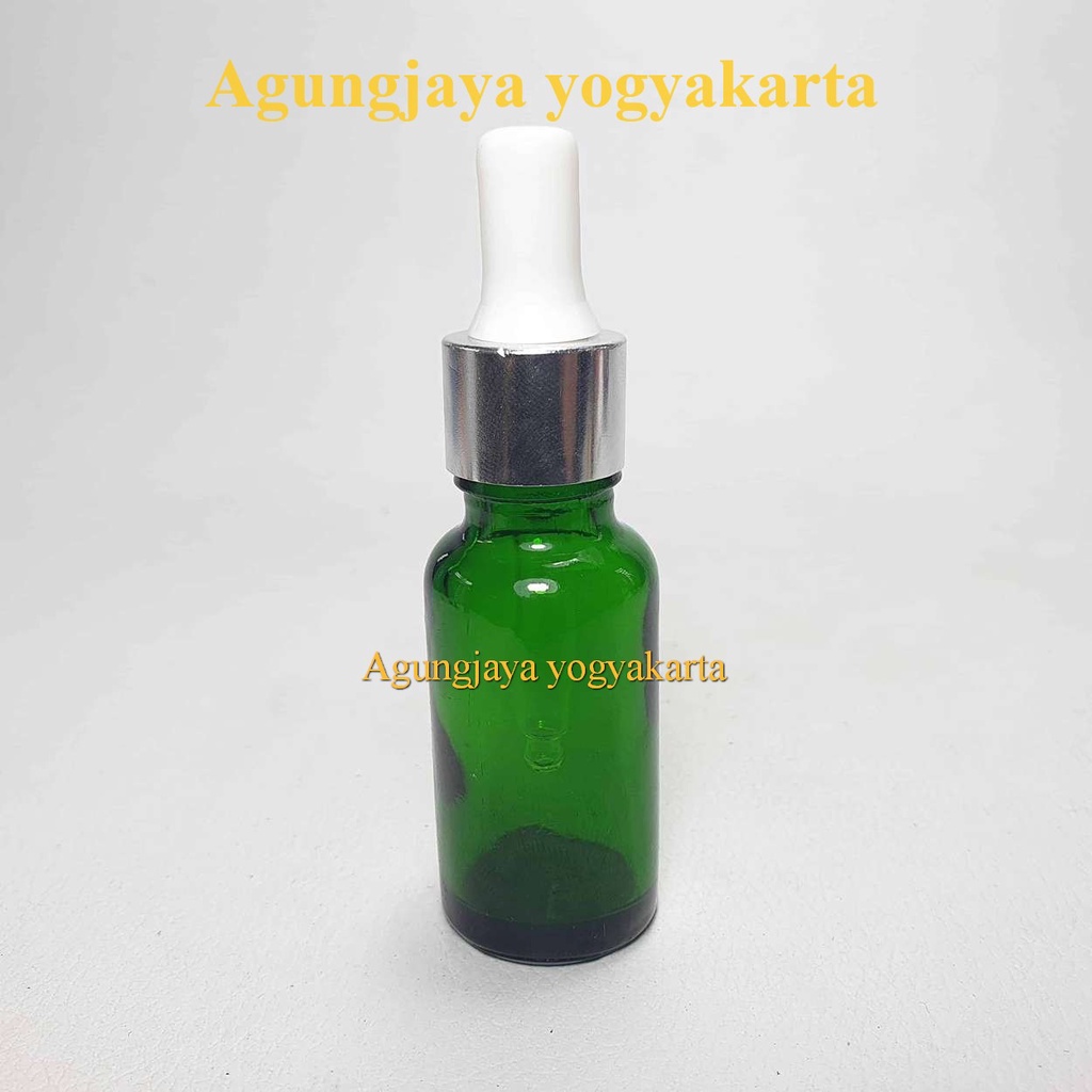 Botol Kaca Serum 20 ml Hijau Original Tutup Pipet / Botol Kaca / Botol Pipet / Botol Serum / Botol K