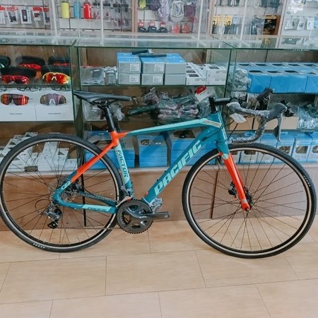 sepeda roadbike pacific factor 3.0 2*8 speed claris Alloy FORK carbon diskbrake size 48 dan 50