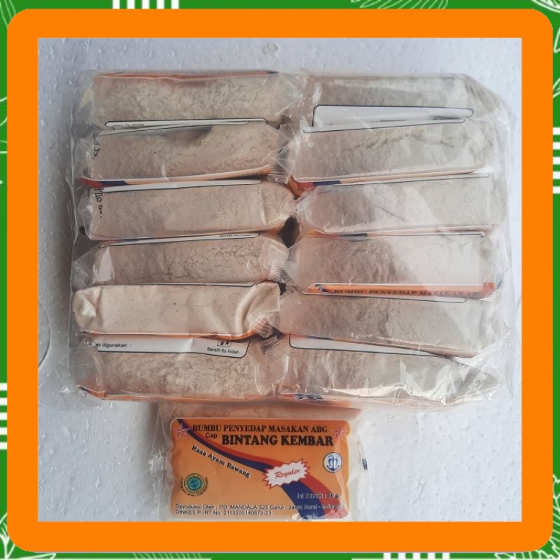

1 pack Bumbu tabur ayam bawang asin merk bintang kembar isi 12. 600 gram Best Seller