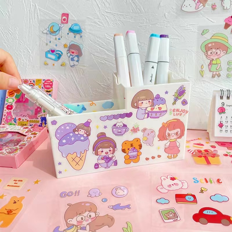 

cod&ready Isi 100 Lembar Stiker Anti Air Box Kecil Lucu Senmu - Sticker Waterproof Aesthetic tasgiftimport88