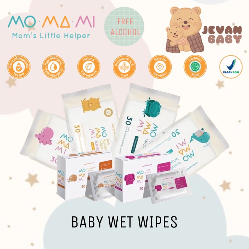 Momami Baby Wipes Bottle Pacifier Wipes / Saline Wipes / Anti Bacterial Wipes / Water Wipes / Tooth&