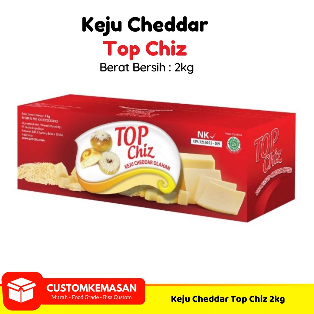 

Keju Top Chiz / Keju Cheddar Top Chiz 2 kg / Keju Parut / Keju parut 2kg