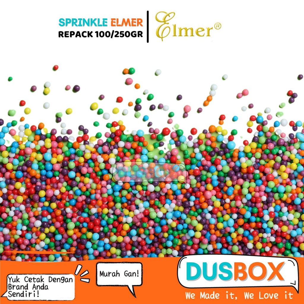 

Elmel Springkle / Springkle Warna Warni Repack 100 & 250gr / Springkle Elmer / Toping Springkle Elmer / Toping Springkle Elmer Warna Warni