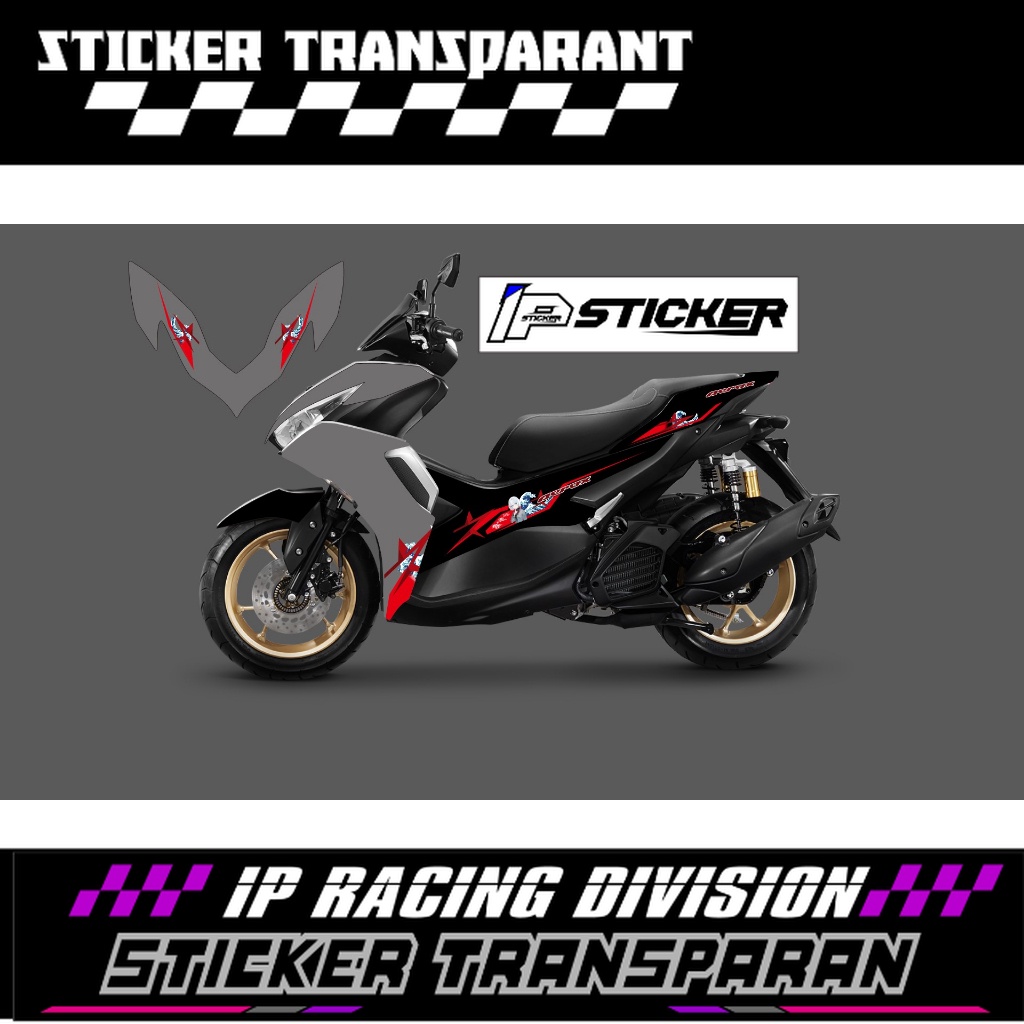 STICKER STRIPING TRANSPARAN AEROX  NEW CONNECTED 2022 - 2023 ANIME