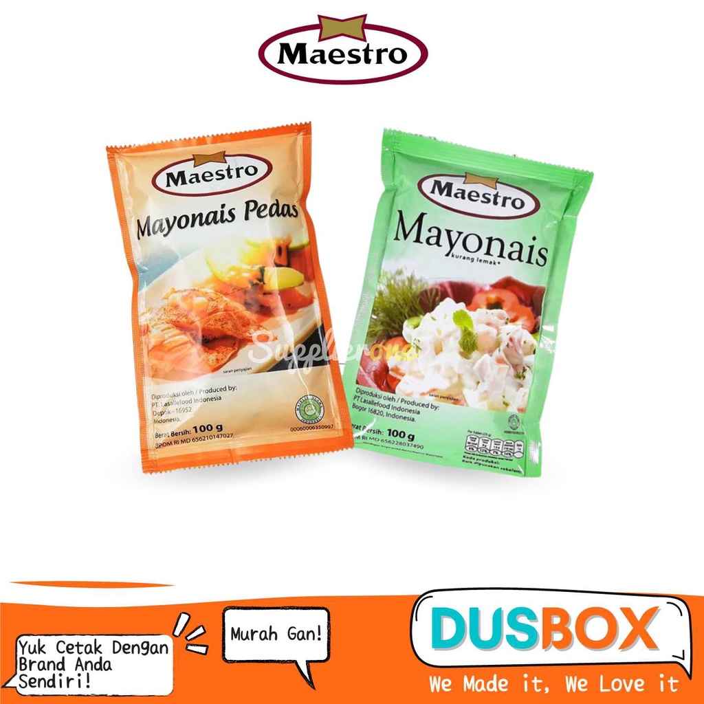 

Maestro Mayonaise / Mayonaise Sachet 100gr / Mayonaise Original / Mayonaise Pedas / Mayonaise Maestro Sachet