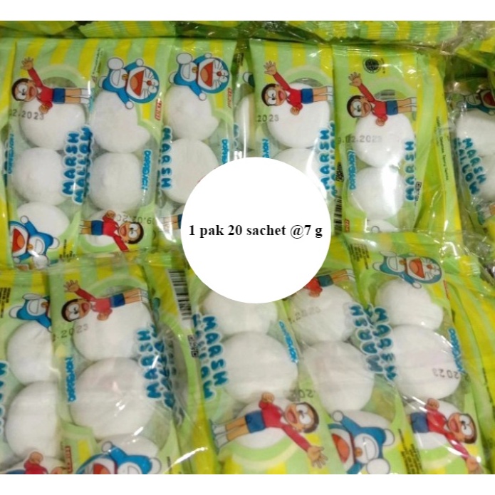 

Marshmallow bulat Doraemon 1 pak isi 20 sachet @7g ORIGINAL