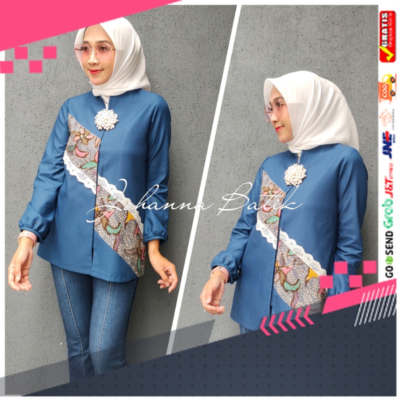 BATIK STYLE JAWA KEREN TERLARIS /JOHANNA BATIK - Blouse Batik Tulis Maduran