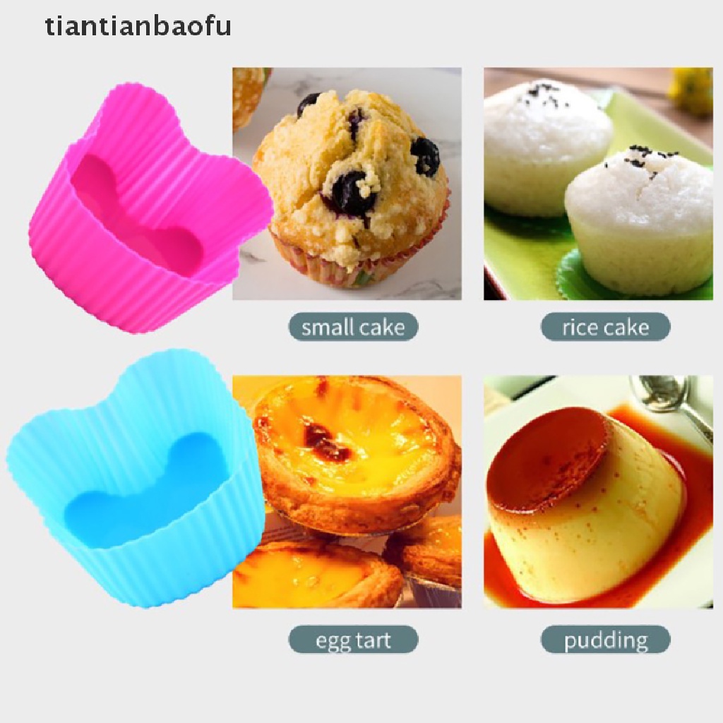 [tiantianbaofu] 6 Pcs Silicone Bakeware Tools Cupcake Mold Rabbit Shaped Cake Reusable Molds Butik