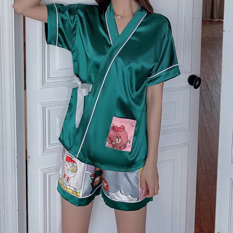 2023 BARU BARU Jepang KIMONO LACE LUCU Cute Versatile Short -Leeved Home Service