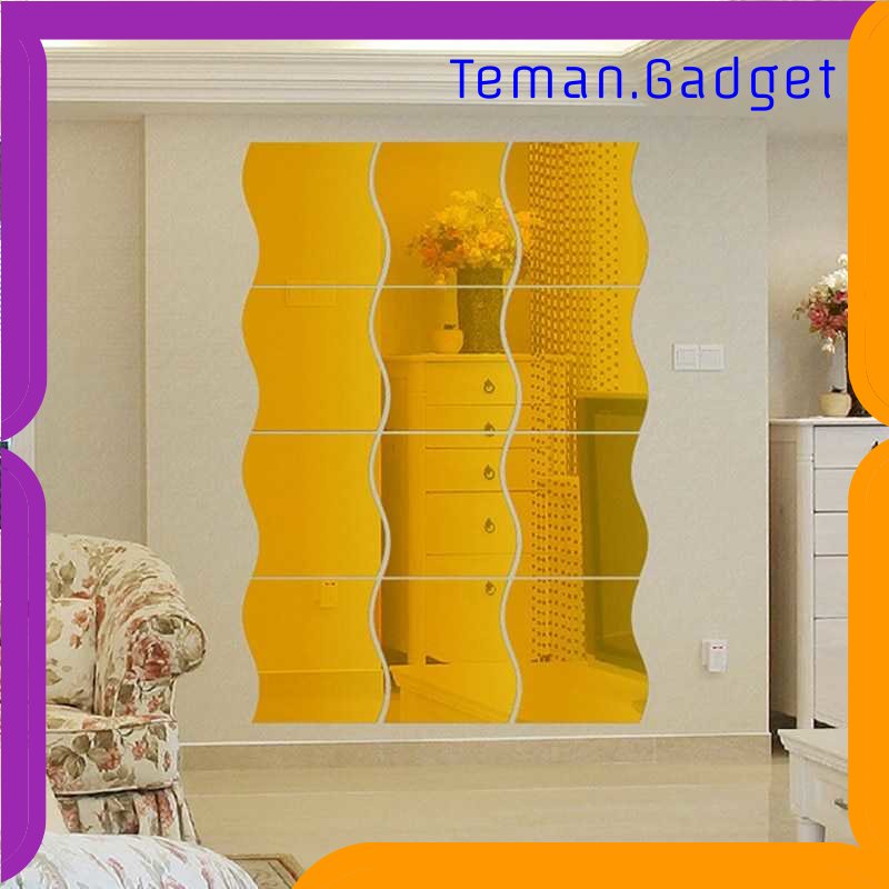 TG -  ART SOLEDI Sticker Dekorasi Dinding Wave Mirror Acrylic 6 PCS - SL07