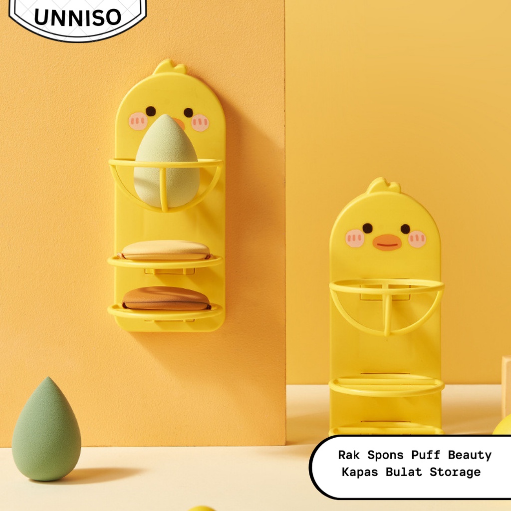 UNNISO - Rak Spons Puff Beauty Kapas Bulat Storage