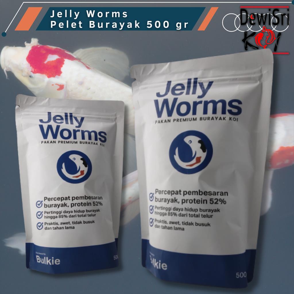 Pelet Burayak PREMIUM Larva / Pengganti Cacing Sutra Casut & Kutu Air Kutir Jelly Worms / kemasan 50
