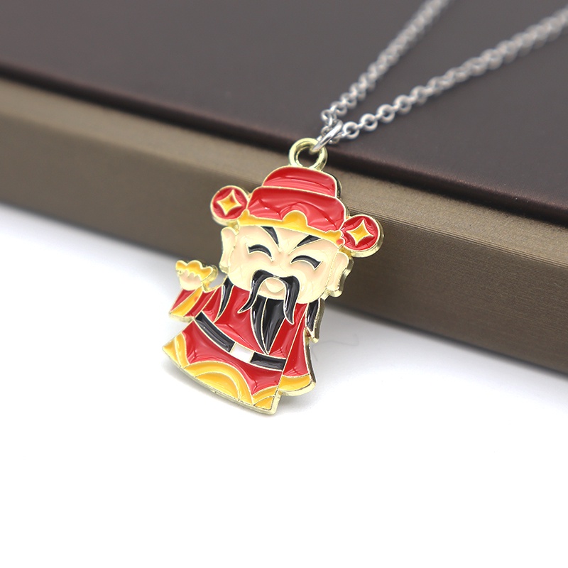 Kalung Anak Champion Lang God of Wealth Liontin Stainless Steel Kalung Perlengkapan Siswa Hadiah Ulang Tahun Logam Aksesoris Fashion