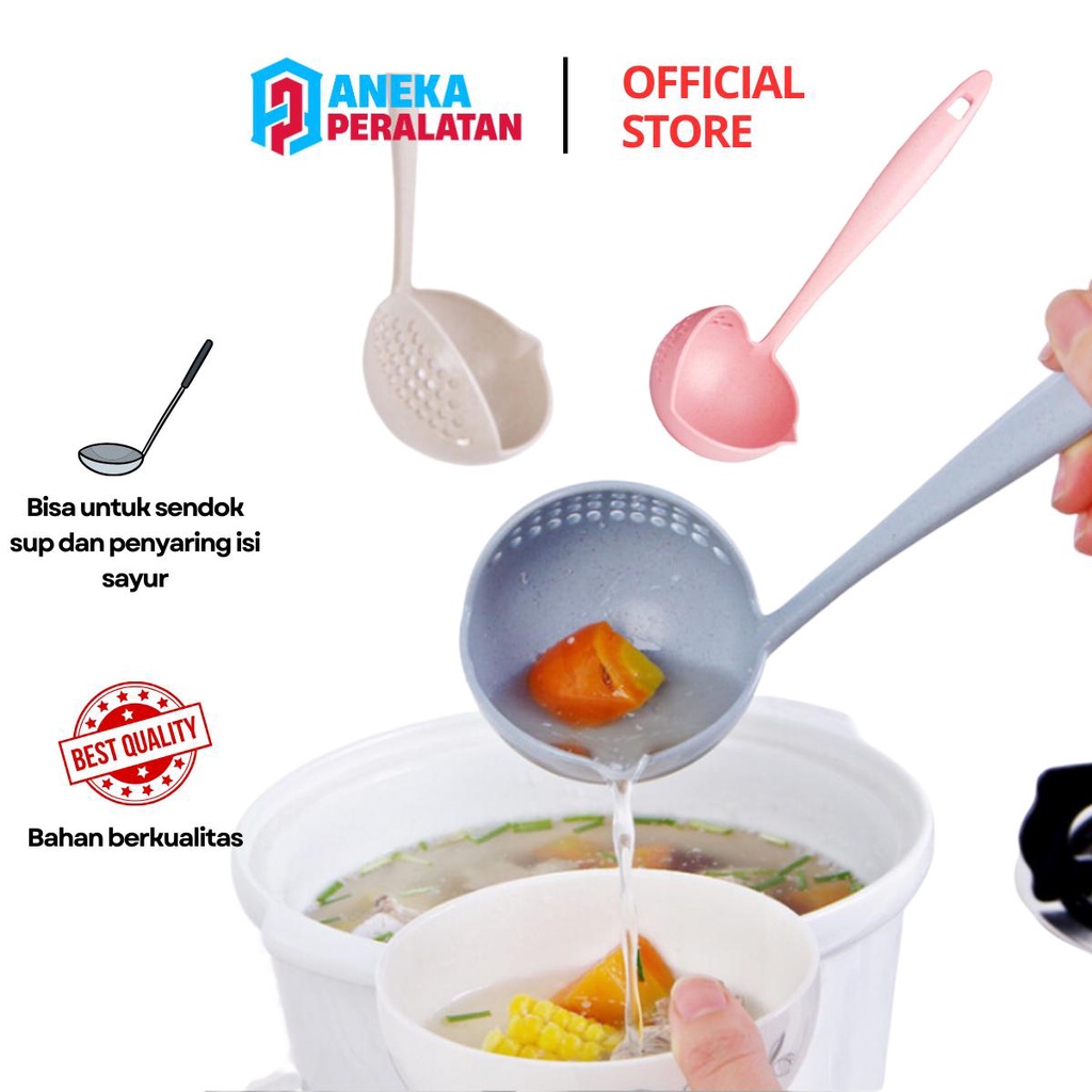 Centong Sayur 2 In 1 Penyaring Kuah Tirisan / Centong Sup Dapur Serbaguna