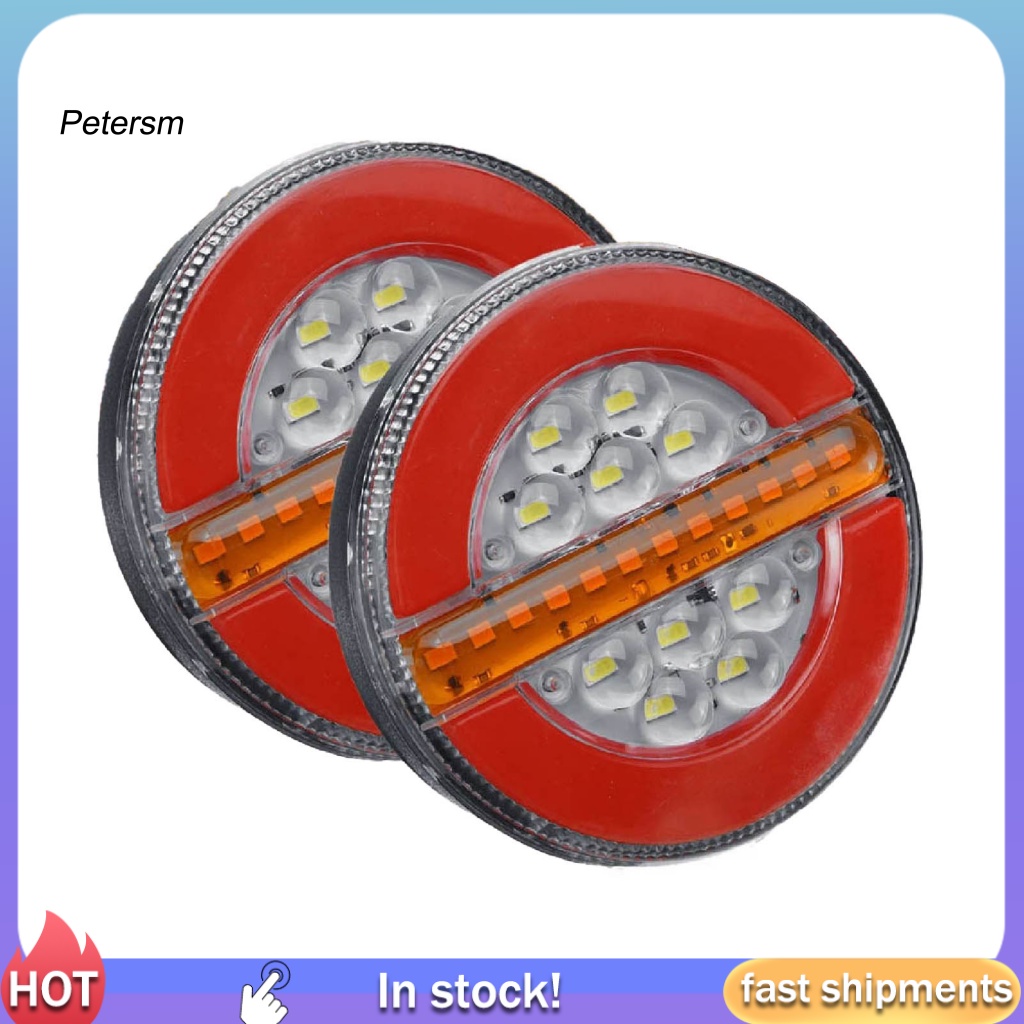 Pp 2Pcs IP67 Tahan Air Lampu Belakang Untuk Truk 24V Lampu Rem Mobil DRL Flow Sein Lampu Kokoh