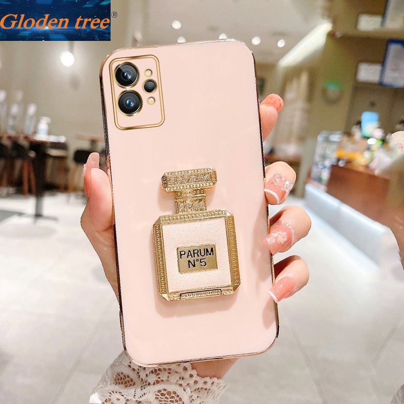 Gloden tree Casing Case Untuk Realme GT Neo3 GT Master GT2 Pro u1 Case Dengan Botol Parfum Tendangan Lipat Cakupan Penuh Camera Case
