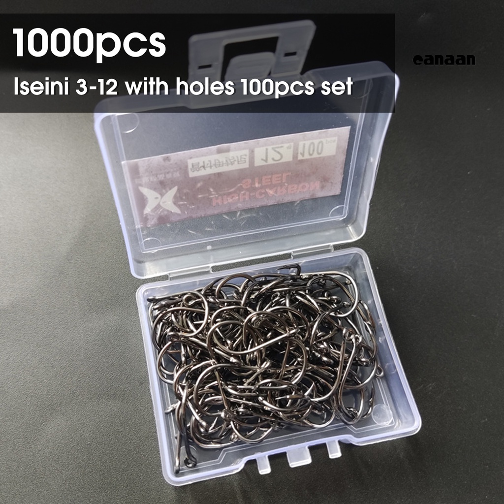 Cnn-1000pcs Nomor 3-12 Tajam Memancing Jig Hook Compact Tahan Korosi Tahan Lama Umur Beberapa Kait Pancing Untuk Pecinta Memancing