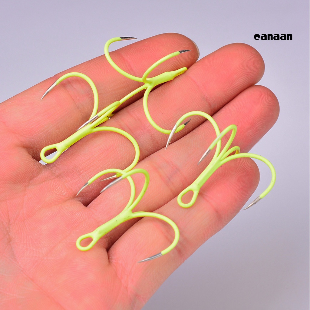 Cnn-10pcs Kait Umpan Tajam Efek Bercahaya Metal Kokoh Quadruple Fishing Lure Untuk Sungai