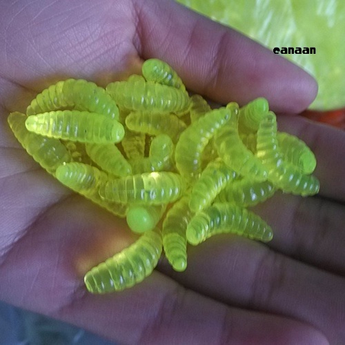 Cnn-200 Pcs Umpan Pancing Tiruan Maggot Grub Cacing Lembut Warna Campur Umpan Ikan