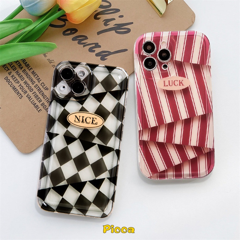 Couple Airbag Case Realme C25s C12 C21Y C33 6i 5c25 C35 C15 5i 5s C11 2020 C20 C3 C1 C2 Realme C11 2021 C25Y C20A Ins Kreatif Seni Garis Berlian Pola Tidak Teratur Lembut Tpu Cover