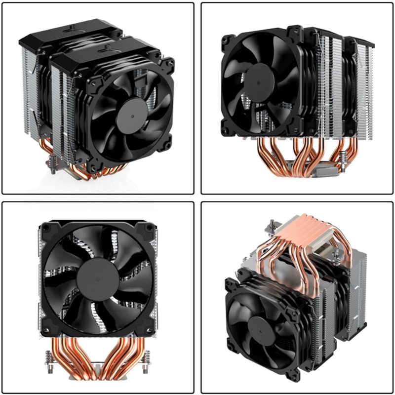 Zzz Silent PWM Fan Radiator 4pipa Panas RGB CPU Cooler Untuk Lga775 1151