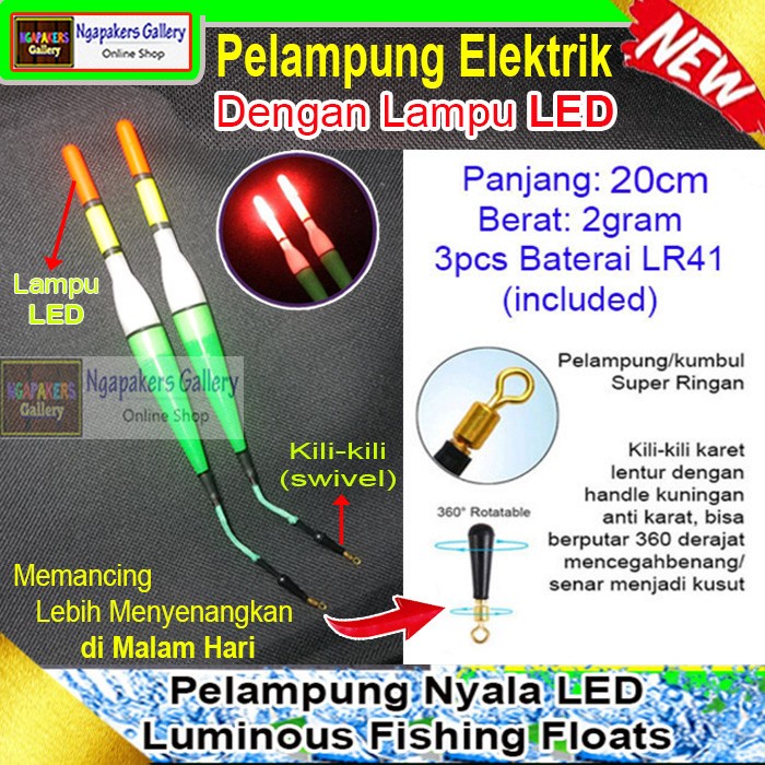 Pelampung Nyala Kumbul Malam Umpan Pancing LED Luminous Fishing Floats Lure Bait - 1pcs