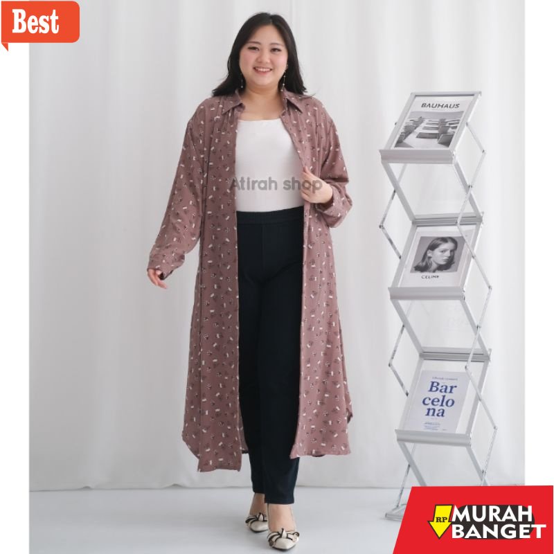 Tunik jumbo terbaru untuk wanita- long tunik jumbo monalisa Ld 130cm