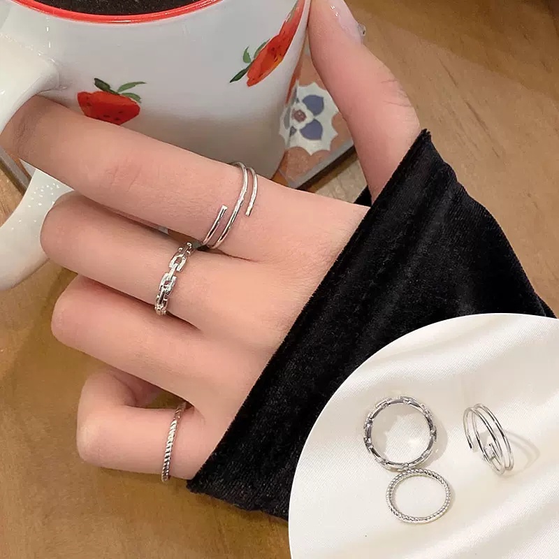 3pcs/5pcs Set Cincin Mutiara Resin Warna-Warni Untuk Aksesoris Perhiasan Wanita