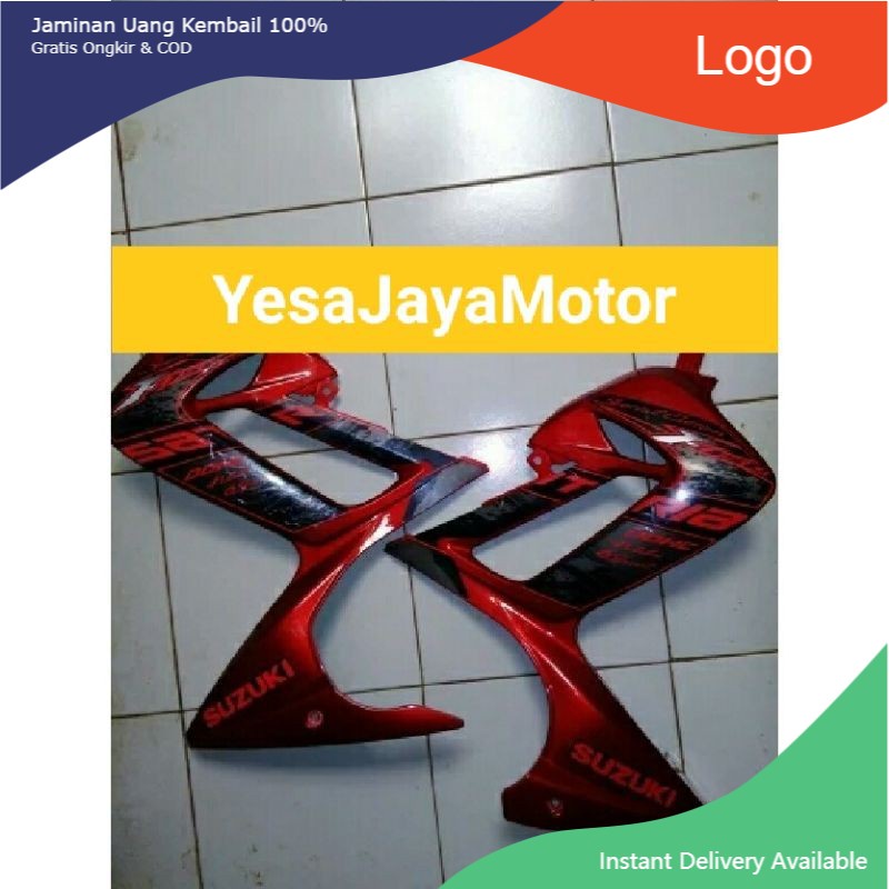 Sayap kanan kiri Satria Fu Barong Warna Merah Plus Sticker / Sayap Fu Thailand Merah YM2