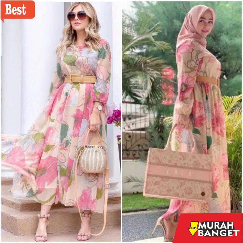 tren buat lebaran terbaru- RESTOCK DRESS MAXI DUBAI PINKY IMPORT BKK