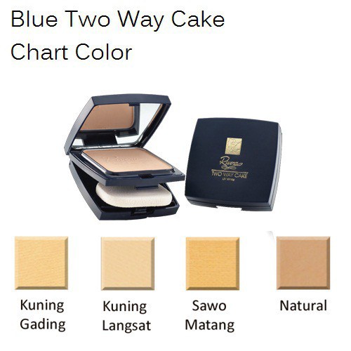 RIVERA Blue Two Way Cake - Tersedia Refill | Bedak Padat