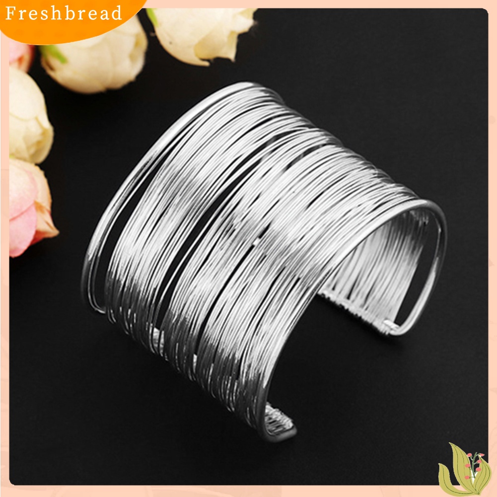 &lt; Freshbread &gt; Fashion Wanita Multilayer Metal Wires Strings Open Bangle Lebar Manset Gelang