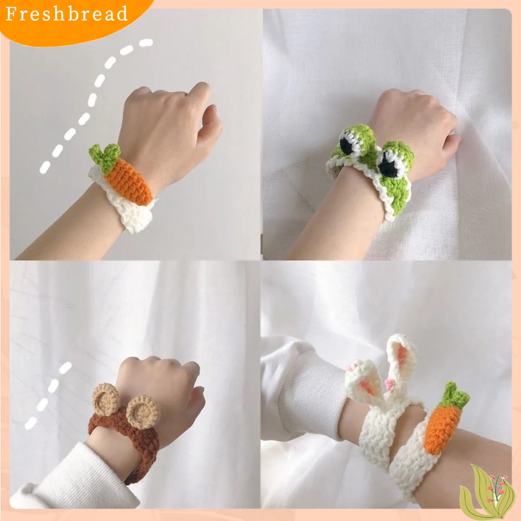 &lt; Freshbread &gt; Gelang Tenun Rajut Benang Wol Anti Tembus Melar Tinggi Tahan Aus Telinga Kelinci Hewan Lucu Kodok Wol Rajut Anyaman Gelang Untuk Anak Perempuan