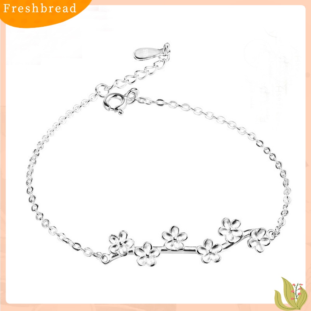 &lt; Freshbread &gt; Wanita Mode Plum Blossom Bunga Kabel Rantai Gelang Bangle Perhiasan Hadiah