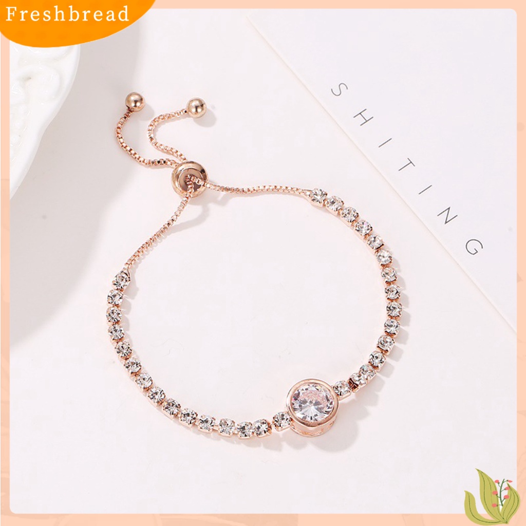 &lt; Freshbread &gt; Gelang Wanita Hati Cubic Zirconia Perhiasan Bersinar Gaya Korea Bangle Untuk Pesta