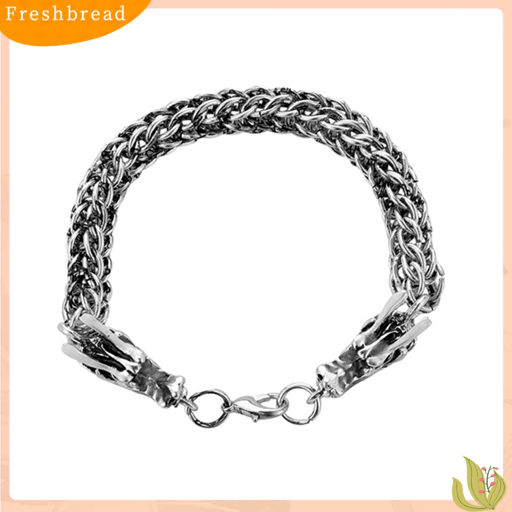 &lt; Freshbread &gt; Pria Gelang Bercahaya Naga Perhiasan Punk Vintage Rantai Tebal Bangle Hadiah Ulang Tahun