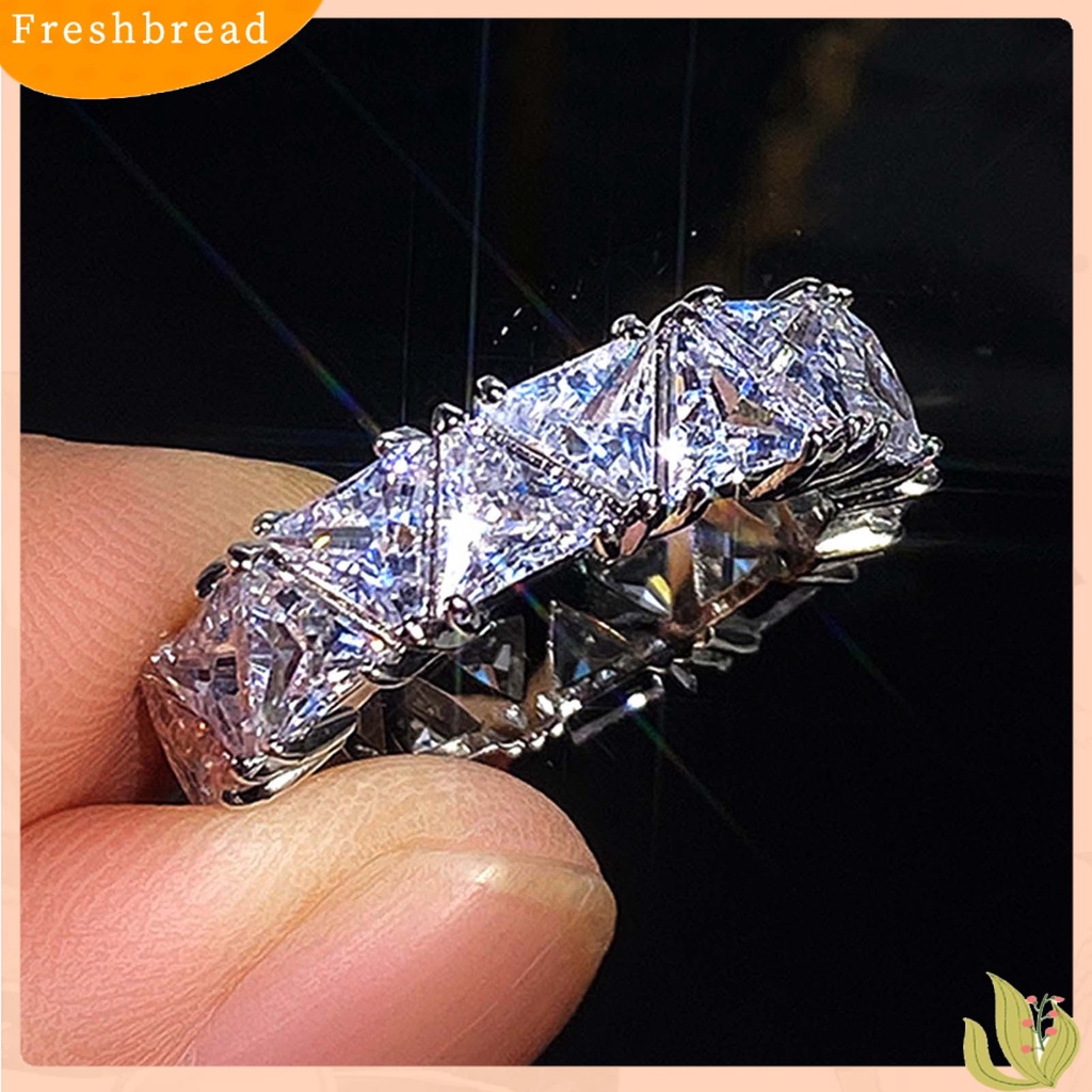 &lt; Freshbread &gt; Wanita Cincin Pengerjaan Halus Semua Pertandingan Tembaga Berkilau Elegan Jari Cincin Untuk Pertunangan